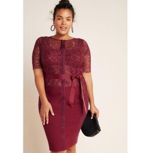 Anthropologie Byron Lars Carissima Burgundy Sheath Dress
